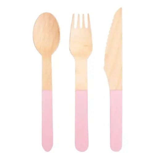 Customized Size or Color Disposable Wooden Spoon Set Eco Friendly Wooden Utensils Sets for Kitchen