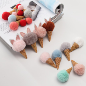 Broche artisanale en feutre de laine en forme de cornet de glace, décorations et accessoires créatifs pour fêtes, vente en gros pour cadeaux originaux - Product Image 5