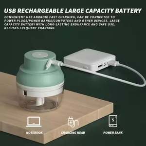 <span class=keywords><strong>Mini</strong></span> picadora de carne recargable eléctrica de alta calidad, picadora de alimentos para frutas, verduras, nueces con carga USB - Product Image 4