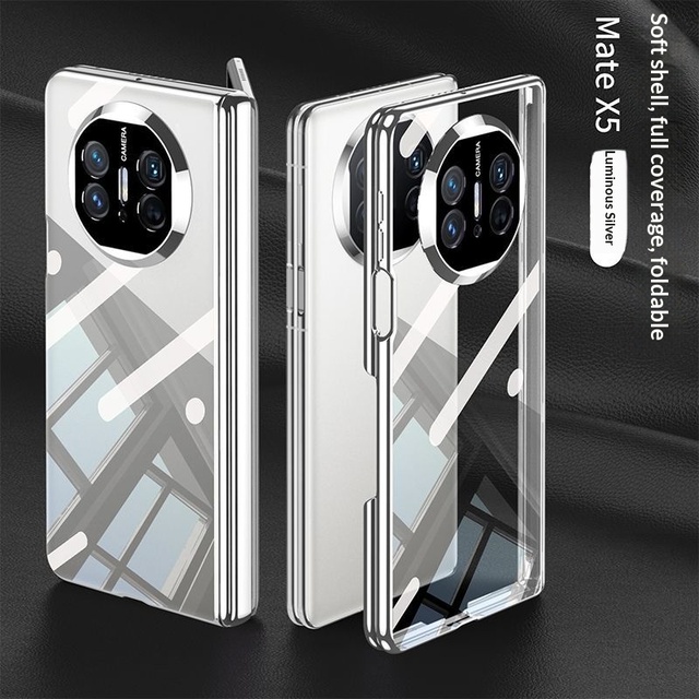 For Hua Wei Mate X5 Fold Phone Case Electroplated Soft TPU Transparent Shockproof China X5/X3 Lightweight Full
