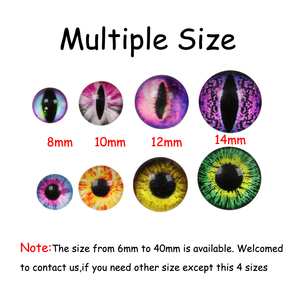 Yeux de jig en plastique de 8 mm à 14 mm, yeux en verre cabochon multicolores, accessoires de pêche en mer, bricolage pour jouets et bijoux - Product Image 3