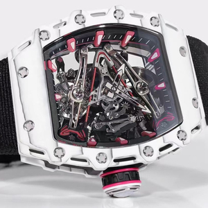 Elegante y Exclusivo Reloj Mecánico Automático con Caja de Fibra de Carbono Blanca, Movimiento Tourbillon, Esqueleto, Unisex, Casual, Resistente al Agua - Product Image 2