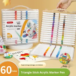 Marcadores Triangulares Creativos DIY al por Mayor, Resistentes al Agua y de Secado Rápido, 60 Colores, 0.5mm, para Papel, Niños, Plástico, 14.5cm - Product Image 3