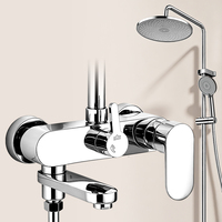 Ensemble de douche en aluminium en gros direct usine, mitigeur chaud/froid, pommeau de douche pluie, douchette à main, bec de baignoire, OEM ODM