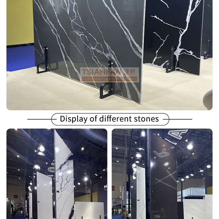 Estante de exhibición de baldosas de cerámica de granito, cuarzo y mármol grande, simple y estable, estante de exhibición de piedra, soporte de fábrica