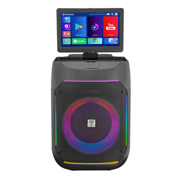 2026 New Product 8'' Woofer 2-Way High Power 180W Rechargeable Android 13.0 All-In-One System Karaoke Machine with Touch Screen