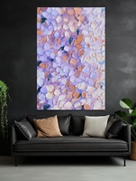 Moderno Simple Original Flora Bloom colorido violeta naranja pintado a mano textura gruesa aceite abstracto sala de estar pared arte