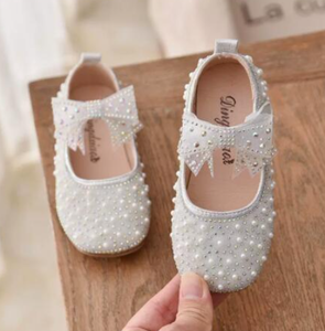 Nouvelle arrivée, belle robe en perles pour enfants, chaussures souples en PU pour filles, style princesse - Product Image 4