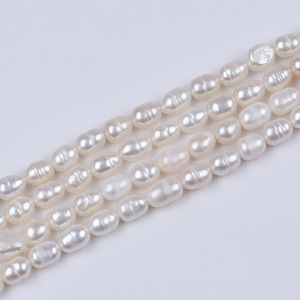 Promoción de Perlas de Agua Dulce Naturales Blancas de 6-7 mm, Cuentas de Arroz para Bisutería, Material Hecho a Mano, Perlas Sueltas en Forma de Arroz - Product Image 2