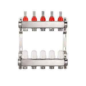 Myloni 304 Stainless Steel Manifold for Underfloor Heating Customizable OEM Adjustable Temperature <b>Flow</b> <b>Meter</b> Home HVAC System - Product Image 1