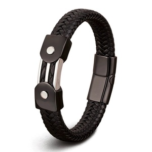 <span class=keywords><strong>Bracelet</strong></span> en <span class=keywords><strong>cuir</strong></span> véritable personnalisé pour hommes avec fermoir magnétique en acier inoxydable cadeau d'anniversaire mignon <span class=keywords><strong>de</strong></span> style tendance pour hommes femmes - Product Image 4