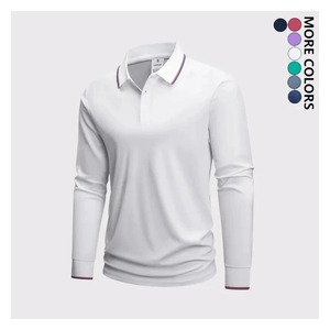 เสื้อโปโลผู้ชายผ้าถักน้ำหนักปานกลาง 200 กรัม แบบกำหนดเอง รับผลิตแบบ OEM ODM เสื้อยืดแขนยาวมีปก แบรนด์ส่วนตัว - Product Image 3