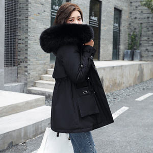 <span class=keywords><strong>Parka</strong></span> à <span class=keywords><strong>capuche</strong></span> épaisse en velours pour femmes, coupe slim <span class=keywords><strong>avec</strong></span> grand col en fourrure, veste d'extérieur automne-hiver pour femmes J0215-1 - Product Image 5