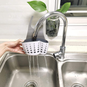 Oferta Especial: Estante de Almacenamiento de Cocina de Plástico Ajustable con Botón, Escurridor de Cubiertos para Fregadero, Soporte Vertical para Esponjas y Utensilios - Product Image 2