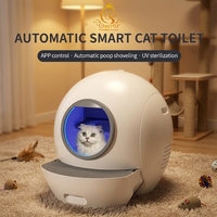 EUR VET Kratzfester, Antihaftbeschichteter, Tragbarer, Geruchsfreier, App-gesteuerter, Intelligenter, Selbstreinigender Katzenkäfig, Automatische Reise-Katzentoilette, Groß