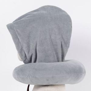 Zxx Factory Direct Creative Hooded <b>U</b>-<b>Shaped</b> Solid Color Travel Head and Neck Office Nap <b>Pillow</b> Set - Product Image 6