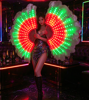 Éventail lumineux à plumes d'autruche LED RGB, accessoire de performance portatif pour boîte de nuit, scène, carnaval, défilé, spectacle