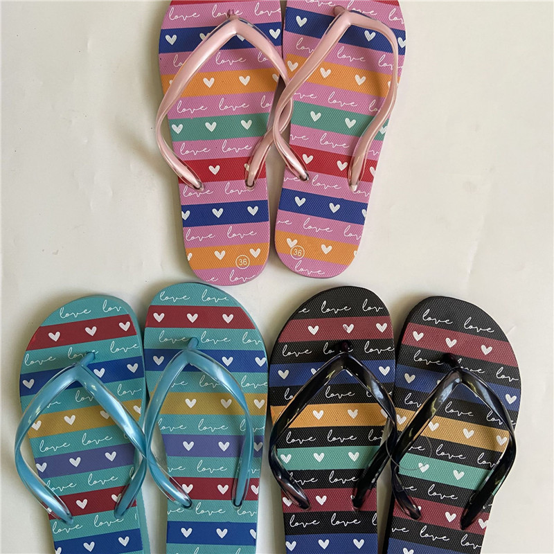 Cheap Wholesale Slippers Women Non-slip PE Filp Flips for Men Printing Flip-flops