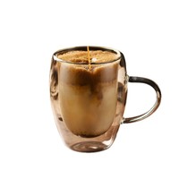 Mug en verre borosilicate à double paroi résistant aux hautes températures, style japonais, couleur unie, isolant thermique pour la maison