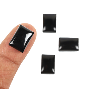 Ónix Negro Natural Único, Rectangular de 13x18mm, con Reverso Plano, Corte Calibrado, Piedra Pulida, Sin Agujero, para Fabricación de Joyería al por Mayor - Product Image 1