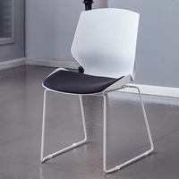 Chaise de bureau ergonomique à dossier haut empilable, plusieurs couleurs, chaise de salle de réunion
