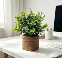 Tanaman Daun Eucalyptus Buatan, Hijau Alami, Bahan PE Ramah Lingkungan untuk Dekorasi Rumah, Kantor, Pernikahan, Natal
