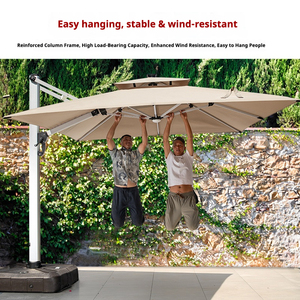 Sombrilla <span class=keywords><strong>Roma</strong></span> Avanzada para Exteriores, Muebles de Jardín Duraderos, Parasol con Poste Metálico, Diseño Colgante con Iluminación, Plegable, Anti-UV - Product Image 4