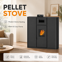 Poêle à granulés en acier de style moderne, chauffage autonome d'intérieur avec conception facile à nettoyer pour salon domestique