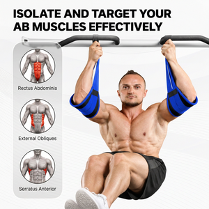 Sangles abdominales professionnelles à suspendre avec crochets métalliques pour barre de traction de gym à domicile et exercices de renforcement du tronc - Product Image 3