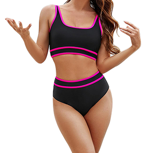 Nhà Máy Tùy Chỉnh Thiết Kế Mới Chắp Vá Cao Cắt Tắm Phù Hợp Với Phụ Nữ Của Cao Eo Bộ Bikini Bộ Đồ Bơi Hai Mảnh - Product Image 2