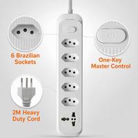 Fabricants chinois, vente en gros, logo personnalisé, multiprise brésilienne 4 voies, 3 ports USB, charge rapide, rallonge avec câble de 1,5 m