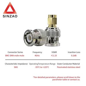 Wayiii DC-4GHz RF đồng trục Adapter <span class=keywords><strong>BNC</strong></span> Nam SMA nữ thép không gỉ kết nối lò vi sóng thành phần - Product Image 5