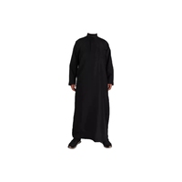 Abaya islamique pour hommes, style Émirati Omanais, avec pompons, de Dubaï, grande taille, légère, respirante, en polyester, longueur au sol, manches longues, coupe ample