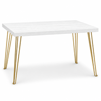 Table à manger rectangulaire moderne avec plateau en bois, table à manger pliable en bois