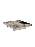 Mesa de Centro Moderna de Diseño Italiano, Cuadrada, Minimalista, de Lujo, con Textura de Mármol, para Villa, de Alta Gama