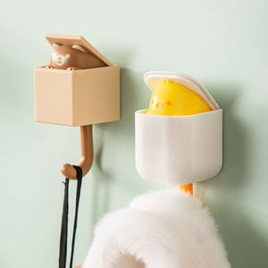 New Simple Creative Squirrel Viscose Free Punch Kitchen Bathroom Household Cartoon Cute Decorative Key <b>Hook</b> - Product Image 4