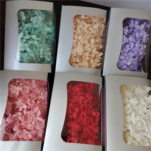 Pagode d'hortensias à feuilles moyennes, fleur stabilisée, décoration en forme d'éventail, bouteille flottante, bougie d'aromathérapie, fabriqué en Chine, emballage en boîte - Product Image 3