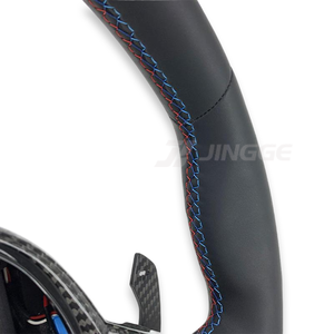 พวงมาลัยหนังคาร์บอนไฟเบอร์แบบฐานเรียบสำหรับ BMW F01 F02 F06 F07 F10 F11 F12 F13 F30 F80 G20 G28 G29 G30 F87 X3 X4 X5 X6 - Product Image 4