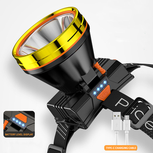 Công Suất Cao Đèn Pha LED Có Thể Sạc Lại Headtorch Zoom Focus Loại C Sạc Ngân Hàng Điện Đầu Đèn - Product Image 1