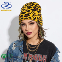Gorro de Punto con Estampado de Leopardo Premium, Diseño Animal, Cálido para Invierno, Estilo Urbano Atrevido, Personalización de Logotipo al por Mayor, ODM OEM