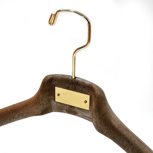 Tùy chỉnh kiểu dáng đẹp được thiết kế móc Non-Slip nhung thanh móc vai rộng bắt chước quần ABS Móc nhựa - Product Image 2