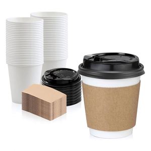 Gobelet en papier biodégradable de 12 oz avec couvercle, personnalisable, blanc, pour café, disponible en 8 oz, 10 oz, 12 oz, 16 oz, pour boissons - Product Image 1