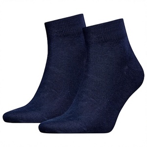 Chaussettes courtes en fibre de bambou bleu marine pour homme, tricotées, couleur unie, absorbantes, pour usage quotidien, style classique - Product Image 2