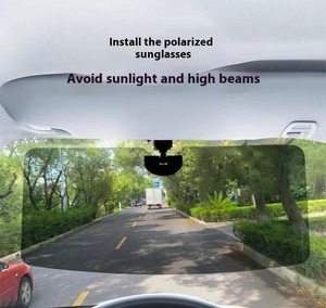 Gafas de protección UV de doble uso para coche, parasol plegable de PVC, espejo antideslumbrante, visera universal diurna y nocturna para sedán SUV - Product Image 5
