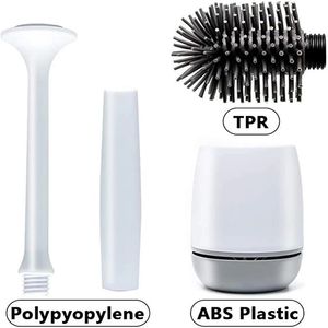 <span class=keywords><strong>Brosse</strong></span> de <span class=keywords><strong>toilette</strong></span> murale suspendue lavable et efficace, à poils doux, en <span class=keywords><strong>silicone</strong></span> premium et durable, noire/grise - Product Image 4