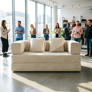 Ensemble <span class=keywords><strong>de</strong></span> canapés modulaires incurvés en velours <span class=keywords><strong>de</strong></span> qualité commerciale pour hall d'hôtel, zone <span class=keywords><strong>de</strong></span> réception, bureau, <span class=keywords><strong>salle</strong></span> d'attente - Product Image 4
