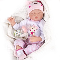 Poupée Reborn en vinyle de 22 pouces avec les yeux fermés, jouet compagnon bébé endormi pour enfants, compatible avec le dropshipping