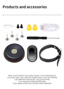 Pelacak kerah hewan peliharaan GPS, alat pencari lokasi GPS anjing kucing V41 2G/4G LTE + WCDMA + GSM dengan pelacakan waktu nyata, Anti hilang SOS pencarian cerdas - Product Image 6