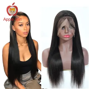 Factory Silk Straight 360 Lace Frontal Wigs For Black Women Peruvian Hair Pre Plucked With Baby Hair Lace Wig Virgin Human Hair
