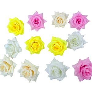 Tête de rose artificielle 11 cm, fleur rose pour bouquets et décorations DIY - Product Image 5